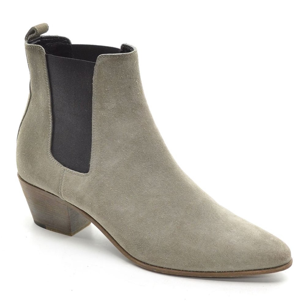 Saint Laurent 328368 Graphite Suede Leather Chelsea Boots 40.5